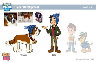 Concept art for Jake, and the scrapped Timber.