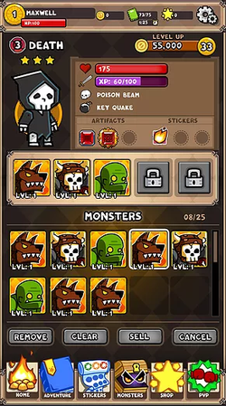 Early version of the character menu. Image courtesy of Necklace Zhang.