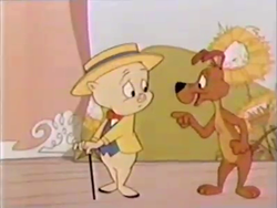 Color still from "Porky Pig & Charlie Dog Host."