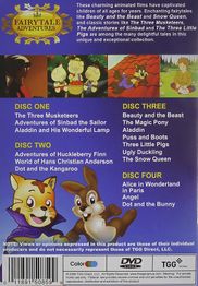 The back of the 2009 Fairy Tale Adventures DVD which contains the two Angel episodes.