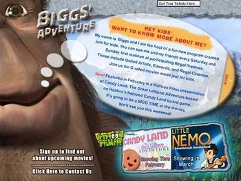A screenshot of the Biggs' Adventure website.