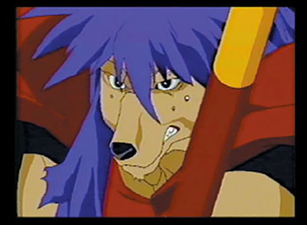 Screenshot of Sharaku (写楽) about to attack.