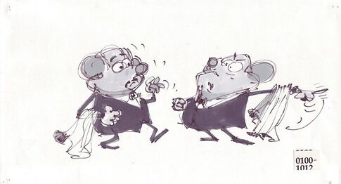 Concept art of Gilbert and Sullivan.