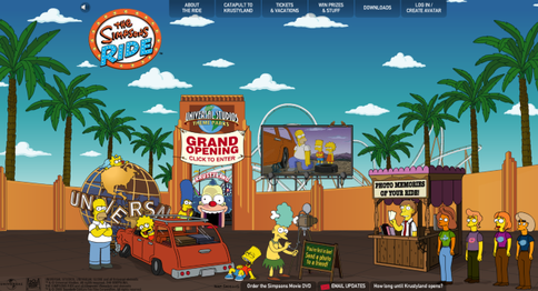The Simpsons Ride website after the attraction's official opening.