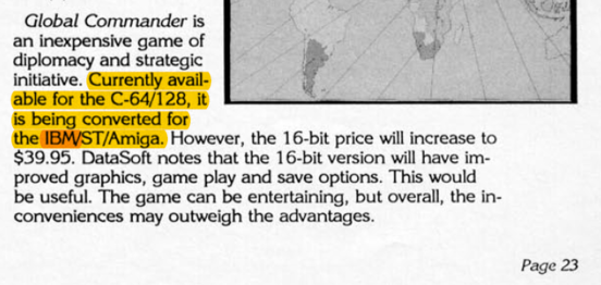 Reference in Computer Gaming World. No. 51. p. 23.