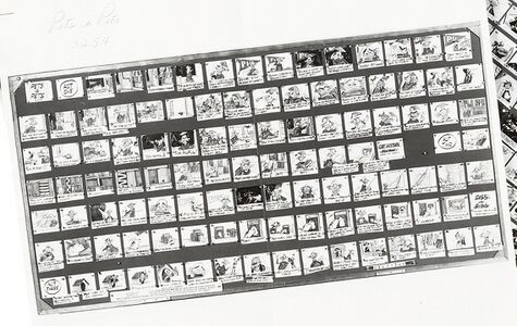 Photo of a storyboard.