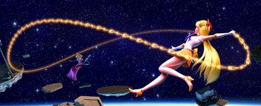 Sailor Venus using her whip.