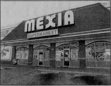 The front of Mexia Supermarket following its abandonment.