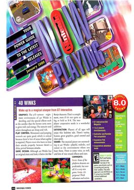 Nintendo Power's review of 40 Winks.