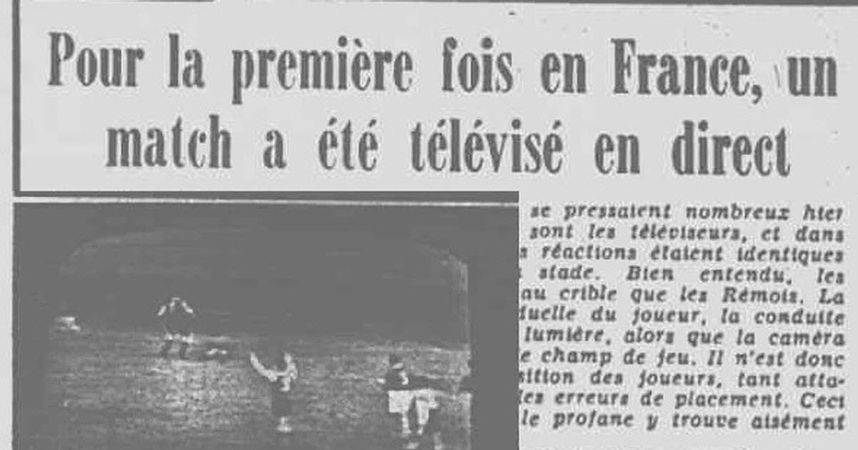 Newspaper clipping reporting on the match and its television significance.
