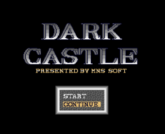 Title screen of Dark Castle MSX. Unlike the other ports, this one is minimal.