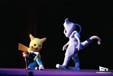 Ash, Pikachu, and Mewtwo.