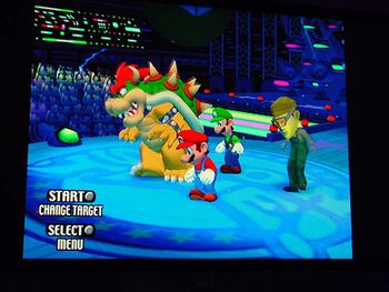 Screenshot of the game featuring Mario, Luigi, and Bowser.