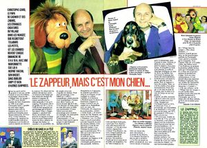 An article in TV program magazine Télé 7 Jours. Izard talks about how he came up with the idea of the show. Brunier talks about the puppet-building and puppeteering process. Izard's previous works get talked about some more.